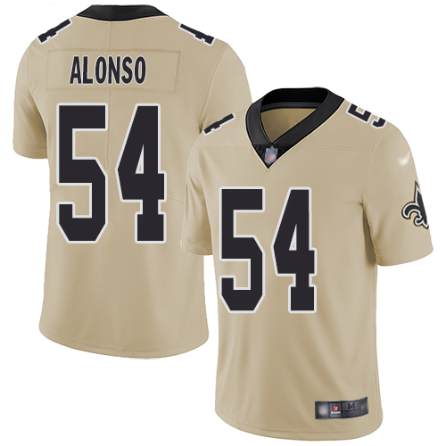 Men New Orleans Saints Limited Gold Kiko Alonso Jersey NFL Football #54 Inverted Legend Jersey